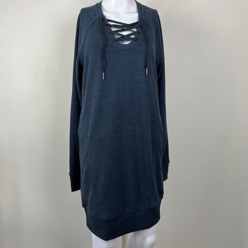 Prana Cozy‎ Up Terry Dress with Lacing and Pockets, XS - Picture 8 of 16